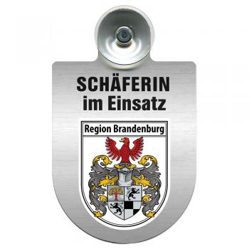 Einsatzschild Windschutzscheibe incl. Saugnapf - Schäferin im Einsatz - 309459 - incl. Regionen nach Wahl