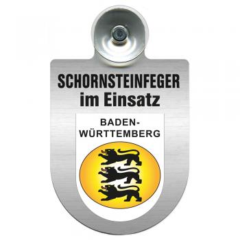 Einsatzschild Windschutzscheibe incl. Saugnapf - Schornsteinfeger im Einsatz - 309398-1 Region Baden-Württemberg