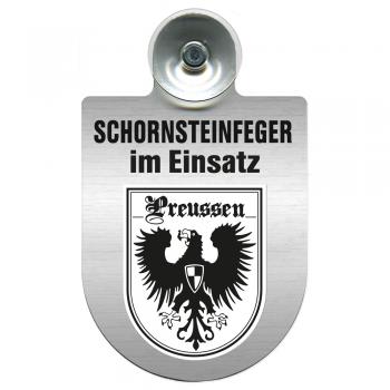Einsatzschild Windschutzscheibe incl. Saugnapf - Schornsteinfeger im Einsatz - 309398-19 Region Preussen