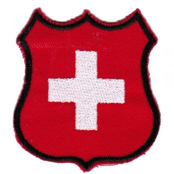 AUFNÄHER - Wappen Schweiz - 02932 Gr. ca. 5,5 x 6 cm - Patches Stick Applikation