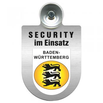 Einsatzschild Windschutzscheibe - Security im Einsatz - incl. Regionen nach Wahl - 309350 Region Baden-Württemberg