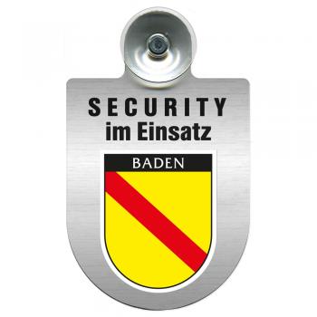 Einsatzschild Windschutzscheibe - Security im Einsatz - incl. Regionen nach Wahl - 309350 Region Baden