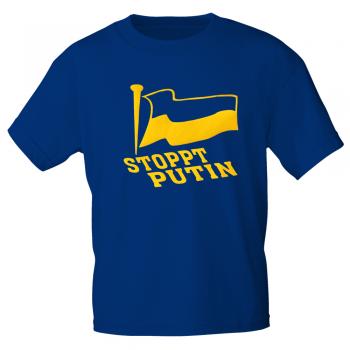 Kinder T-Shirt in Royalblau - UKRAINE - Gr. 134/146