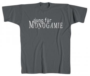 T-Shirt mit Print - zu jung für Monogamie - 10602 - Gr. L