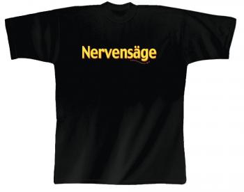 T-Shirt mit Print - Nervensäge - 10605 - schwarz - Gr. M