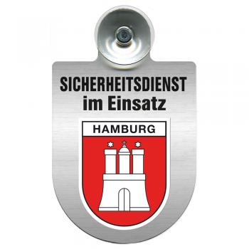 Einsatzschild Windschutzscheibe incl. Saugnapf - Sicherheitsdienst im Einsatz - 309351 Region Hamburg