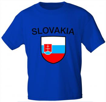 Kinder T-Shirt mit Print - Slowakei - 76151 - blau 86/92