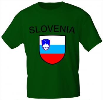 Kinder T-Shirt mit Print - Slowenia - Slowenien - 76152 - grün - Gr. 152/164
