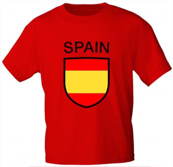 Kinder T-Shirt mit Print - Spain - Spanien - 76154 - rot - Gr. 98/104