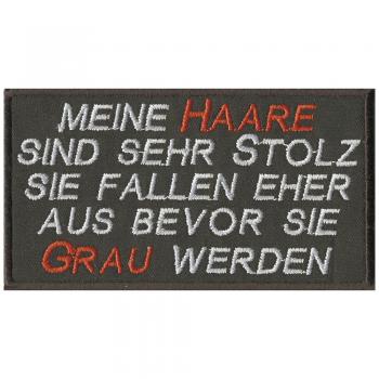 Aufnäher - Meine Haare sind... - 06056 - Gr. ca. 11 x 6 cm - Patches Stick Applikation