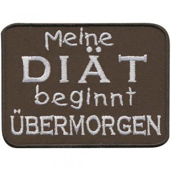 Aufnäher Applikation Patches - Meine Diät beginnt übermorgen - 06063 Gr. ca. 8 x 7 cm