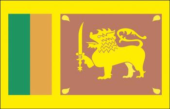 Stockländerfahne - Sri Lanka - Gr. ca. 40x30cm - 77155 - Schwenkfahne mit Holzstock, Länder-Flagge