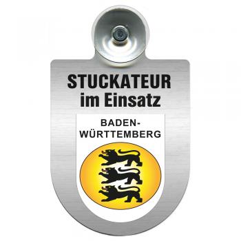 Einsatzschild Windschutzscheibe incl. Saugnapf - Stuckateur im Einsatz - 309747 - Region Baden-Württemberg