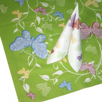 3er-Set Tischdecken Tissue Frühling Schmetterling - 29658 Gr. ca. 80cm x 80m