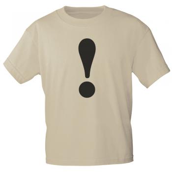Kinder T-Shirt  mit Print Zeichen Ausrufezeichen - ! - 85130 Beige Gr. 110-164