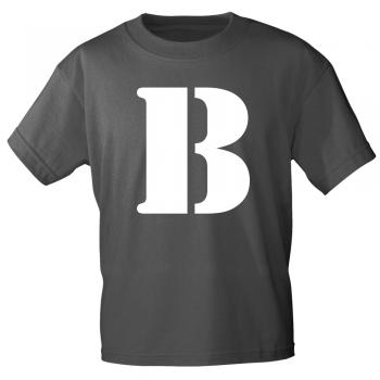 Kinder T-Shirt  mit Print Buchstabe - B - 85130 Anthrazit Gr. 110-164