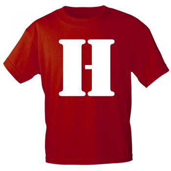 Kinder T-Shirt  mit Print Buchstabe - H - 85130 Rot Gr. 110-164