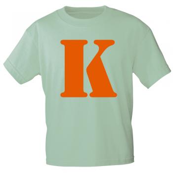 Marken T-Shirt mit Print Buchstabe - K - 85121 Mintgrün Gr. S-3XL