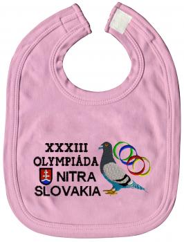 Schlabberlatz Baby-Lätzchen mit Einstickung  - Tauben - TB316 rosa