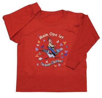 Kinder Sweatshirt mit Print - Mein Opa ist Tauben-Züchter - TB341 rot - Gr. 98-164
