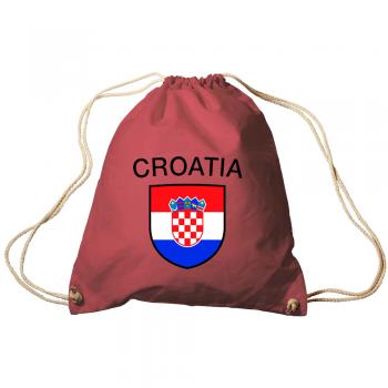 Sporttasche Turnbeutel Trend-Bag Print Fahne Flagge Kroatien Croatia TB76387 rot