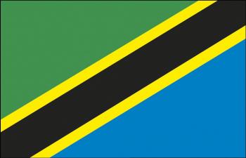 Länderflagge - Tansania - Gr. ca. 40x30cm - 77166 - Schwenkfahne mit Holzstock, Flagge, Dekofahne