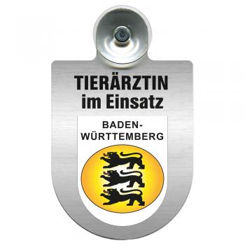 Einsatzschild für Windschutzscheibe incl. Saugnapf - Tierärztin im Einsatz - 309474-1 Region Baden-Württemberg