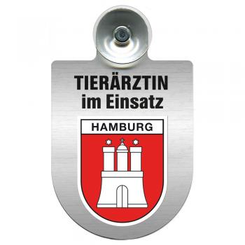 Einsatzschild für Windschutzscheibe incl. Saugnapf - Tierärztin im Einsatz - 309474-15 - Region Hamburg