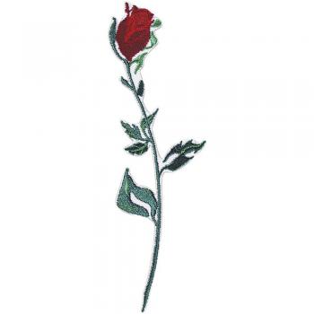 Applikation Patches Stick Emblem Aufnäher Abzeichen Motivstick - ROSE Blume Pflanze - Gr. ca. 4cm x 7cm (04089)