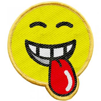 Aufnäher - Smiley Zunge raus - 21720 - Gr. ca. 6 cm - Patches Stick Applikation