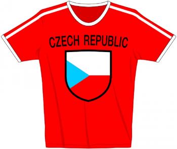 T-Shirt mit Print - Czech - Tschechien - 76472 - rot - Gr. L