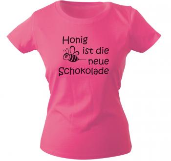 Girly-Shirt mit Print - Honig ist die neue Schokolade - 10475 pink - XL