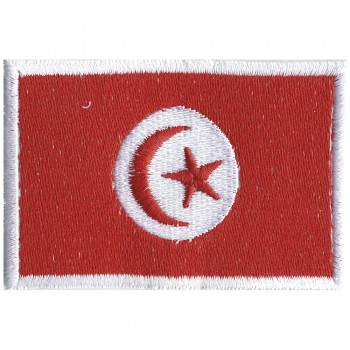 Aufnäher Länderfahne Flagge - TUNESIEN - Gr. 8 x 5cm - 21494