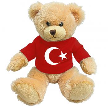 Teddybär Braun mit rotem Shirt - TÜRKEI - 27191 Gr. ca. 26cm