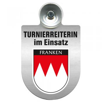 Einsatzschild mit Saugnapf Turnierreiterin im Einsatz 309478 Region Franken