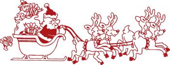 Wandtattoo Dekorfolie Weihnachtsmann mit Schlitten WD0807 -  verschiedene Farben zur Wahl