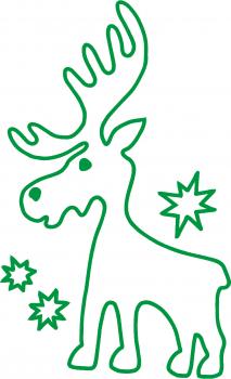 Wandtattoo Dekorfolie - Rentier - WD0837 - grün / 30cm