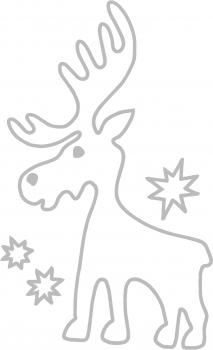 Wandtattoo Dekorfolie - Rentier - WD0837 - silber / 25cm