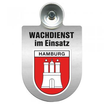 Einsatzschild Windschutzscheibe incl. Saugnapf - Wachdienst im Einsatz - 309753 - Region Hamburg