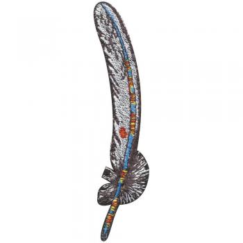 AUFNÄHER - Feder - 04092 - Gr. ca. 3 x 10 cm - Patches Stick Applikation