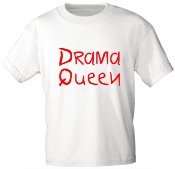Kinder T-Shirt mit Druck - DRAMA QUEEN - 06942 - weiß - Gr. 86-164
