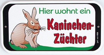 Türschild - Hier wohnt ein Kaninchenzüchter - 308171