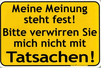 Witziges Schild - Meine Meinung steht fest! - 309289 - 30 x 20 cm