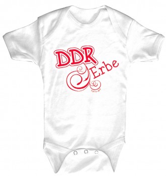 Babystrampler mit Print – DDR Erbe – 08388 weiß - 0-24 Monate
