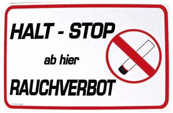 Verbotsschild - Halt-Stop ab hier RAUCHVERBOT - 308553 - Gr. ca. 30 x 20 cm
