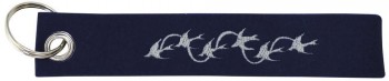 Filz-Schlüsselanhänger mit Stick Tribal Tattoo Schwalben Gr. ca. 17x3cm 14188 schwarz