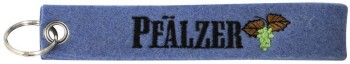 Filz-Schlüsselanhänger mit Stick Pfälzer Gr. ca. 17x3cm 14183 blau