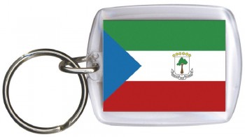 Schlüsselanhänger - ÄQUATORIALGUINEA - Gr. ca. 4x5cm - 81002 - Länderfahne Länderflagge