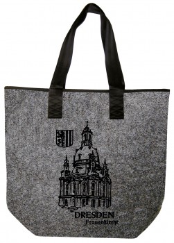 Filztasche mit Einstickung - DRESDEN FRAUENKIRCHE - 26123 - Umhängetasche Shopper Bag