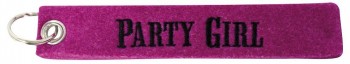 Filz-Schlüsselanhänger mit Stick Party Girl Gr. ca. 17x3cm 14212 Pink
